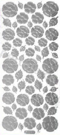 Flower Shapes 4 --  Silver Peel Off Stickers -- 366 Peel Off Stickers Le Suh