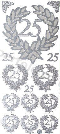 25th Wedding Anniversary   411 Peel Off Stickers Le Suh