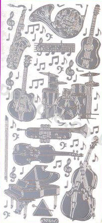 Drums - Guitar - Violin - Piano - Trumpet - Sax   428 Peel Off Stickers Le Suh