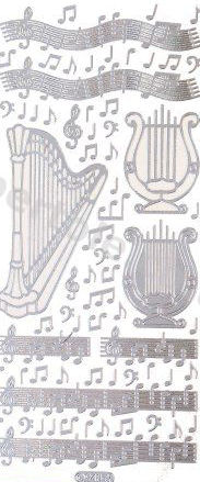 Harp and Music   429 Peel Off Stickers Le Suh