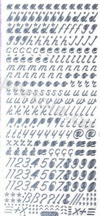 Italic lower Case Letters and Numbers   487  Peel Off Stickers Le Suh