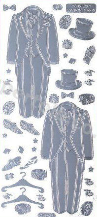 Groom - Top Hat and Tails - Wedding   505 Peel Off Stickers Le Suh