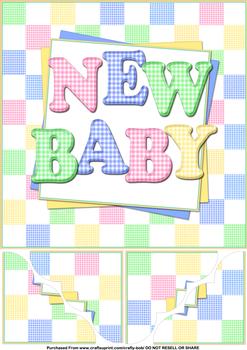 8x8 New Baby - Papertole Exclusive Topper Sheet . *