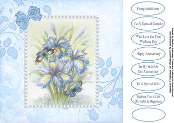 Blue Floral & Butterfly - A4 Papertole Exclusive Sheet . *
