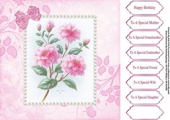 Pink Floral - Papertole Exclusive A4 Sheet . *