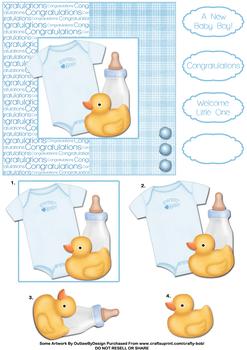 Congratulations Baby Boy - Papertole Exclusive Topper Sheet . *