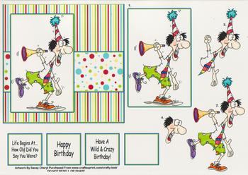 Humorous / Funny /  MALE Birthday Age Card by Sassy Cheryl - Papertole Exclusive Topper Sheet . -Jacksons mail Order