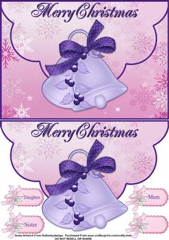 Merry Christmas Envelope Card - A4 Sheet . *