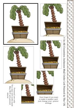 Palm Tree & Treasure PYRAMID SHEET . -Jacksons mail Order