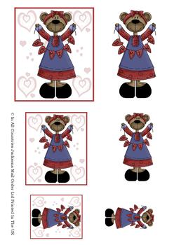 Be Mine Valentine Teddy - TOPPER SHEET . -Jacksons mail Order