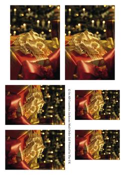 Beautiful Christmas Gift with Gold Ribbon - Topper Sheet . -Jacksons mail Order