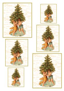 A4 Cherubs around the Christmas Tree - Pyramid Sheet 1 . *