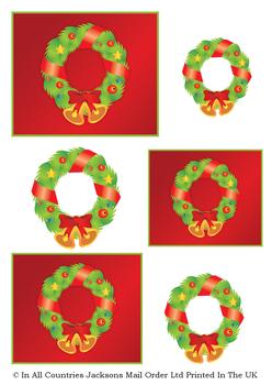 A4 Christmas Wreath - Topper Sheet . *