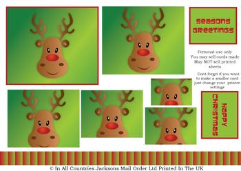 Rudolph Reindeer - A4 Pyramid Sheet . *