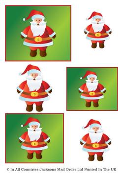 Cute Father Christmas - A4 Topper Sheet ; *