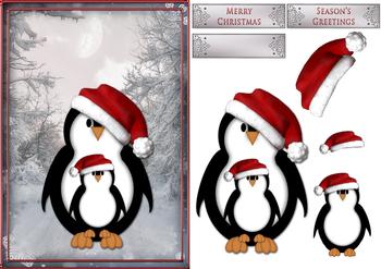 Christmas Penguin Topper Sheet . *