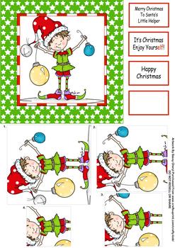 Little Elf Christmas Card by Sassy Cheryl  - Papertole Exclusive Topper Sheet . *