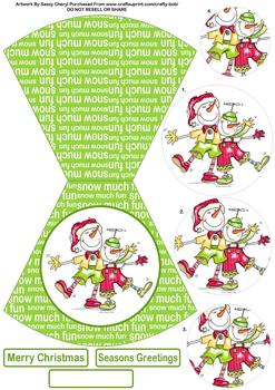 Silly Snowmen Christmas Shaped Card - Papertole Exclusive Sheet . *