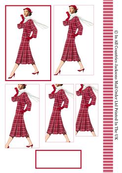 Scottish, Tartan, Suave Dressed Lady - Pyramid Topper, Border and Blank Tag . -Jacksons mail Order