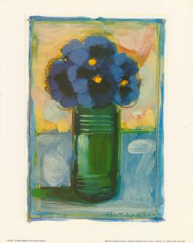 Blue Flowers in Green Vase **Still Life Print** by Sarah Waldron - 10