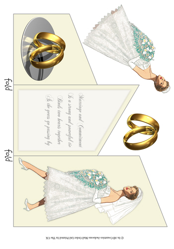 Cascade Tri Fold Sheet - Wedding Day 3d Card Art RRP 75p
