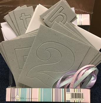 Complete Card Pack for 25th Birthday / Wedding Anniversary - Card Envelopes chipboard (25 & th) & Ribbon all included 149ps . -Jacksons mail Order