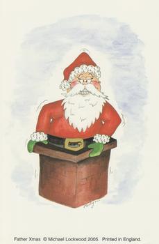 Card Topper - 10cm x 15cm FATHER CHRISTMAS PRINT by Michael Lockwood . 