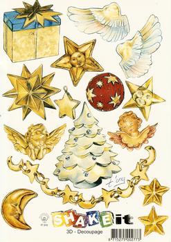 Christmas Decorations - A5 Themed Christmas Sheet 3D Card Art Multi Image sheet