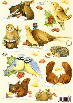 Christmas Animals - A5 sheet 3D Card Art Multi Image sheet