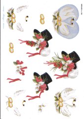 Wedding 1 - Wedding Hat, Doves & Wedding Rinds 480 3D Easymake Easy to follow instructions