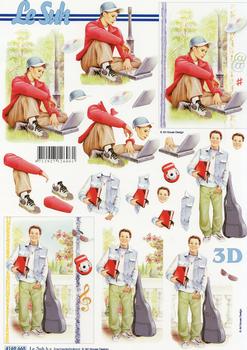 Paper Crafts *CUTTING REQUIRED* Teenage Boy 3D Decoupage Card Making
