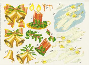 Christmas Bells, Candles, Angels - A4 Step by Step . *