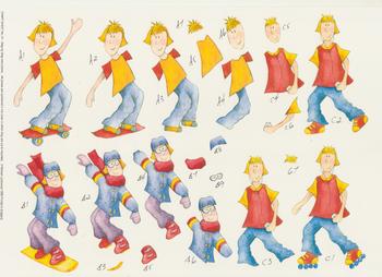 Skateboarder Roller Skater and Snowboarder - Step by Step Sheet . Michael Lockwood