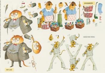 Craft Sheet No-70 - Fat Cat , Hound Dog & Dogsbody Themed Sheet by Michael Lockwood . -Jacksons mail Order