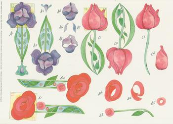 Tulip Rose and Bluebell --Step by Step --Craft Sheet No 44 By Michael Lockwood . -Jacksons mail Order