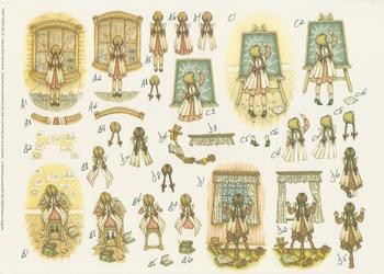 Craft Sheet No 42 - Cute Old Fashioned Girl by Michael Lockwood . -