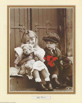 Jeff Kaine Print - Girl , Boy Teddy and Red Roses - 10