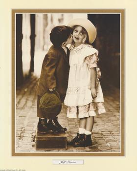 Jeff Kaine Print - Boy on Suitcase Kissing Girl - 10