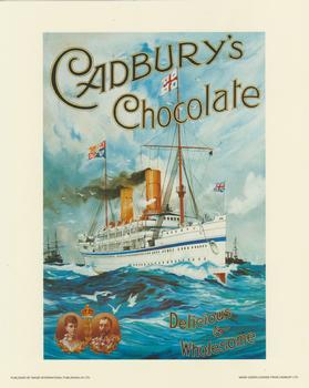 Cadburys Chocolate Print - H.M.S Ophir on her maiden voyage . -