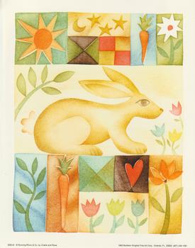 5053-8 Large Rabbit Topper - by Challis & Roos with Carrot, Sun & Flower . Jacksons