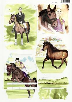 A4 Show Jumping, Pony, Horse rider Diecut Sheet - 2077 . *