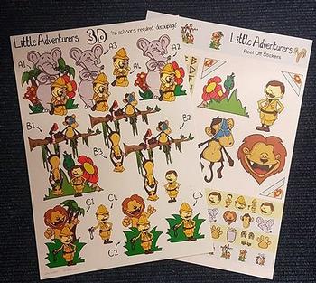 A4 Jungle Themed Diecut & Sticker Pack - 2 Sheets . *