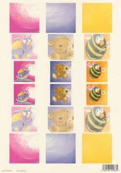 A4 Die cut - 3D Toppers - Buzzy Bee Teddy Bear & Caterpillar - 236 . 