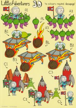  Alien's Spaceship Rocket or Spacecraft with FREE sticker sheet . 