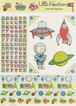 A4 Alphabet  Alien  & Spaceship Stickers - PEEL OFF STICKERS - 461 . 