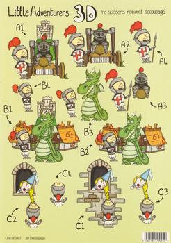 A4 Dragons and Knights - 3 Project Die Cut - . 