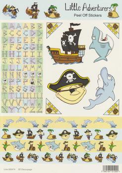 A4 Pirate Shark and Dolphin Themed Sheet with The Alphabet  - 474 . 