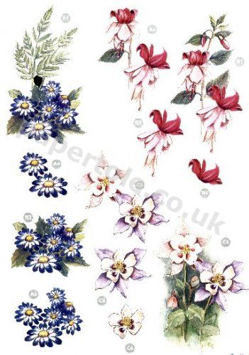 Floral Die Cut Sheet - 121   - OUT OF STOCK Die Cuts papertole.co.uk