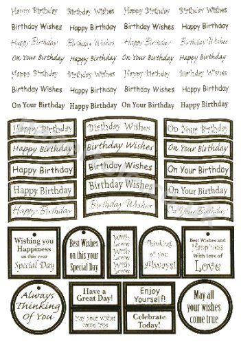 Birthday - 47  Gold Die Cut Birthday Messages**OUT OF STOCK** 3d Card Art papertole.co.uk