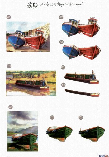 Male Die Cut Sheet - Boats 3 push out projects -  447 - OUT OF STOCK Die Cuts papertole.co.uk